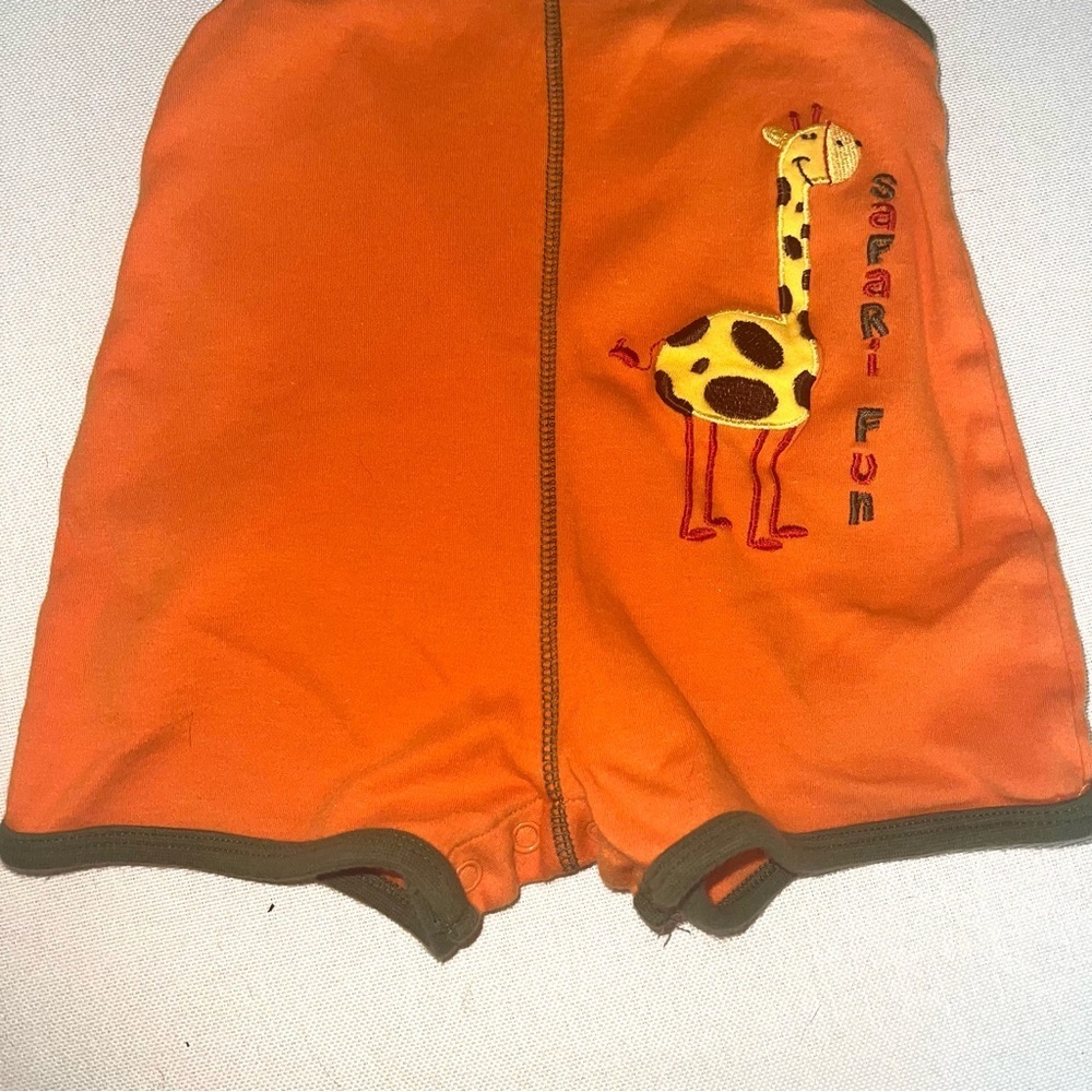 Baby Okie Dokie 3-6 Months Safari Fun Orange Baby Boy Romper Y2K 90s Vintage - Picture 4 of 7